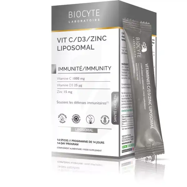 Biocyte Vitamine C-d3-zinc Liposomal Poudre à Diluer 14 Sticks