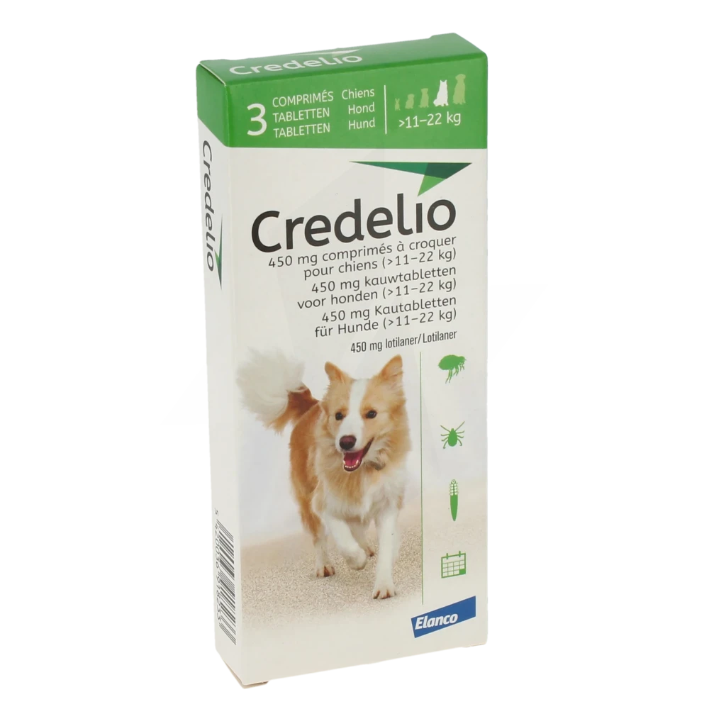 Credelio 450 Mg Comprime A Croquer Pour Chiens (>11 - 22 Kg), Comprimé à Croquer