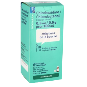 Chlorhexidine/chlorobutanol Biogaran Conseil 0,5 Ml/0,5 G Pour 100 Ml, Solution Pour Bain De Bouche En Flacon