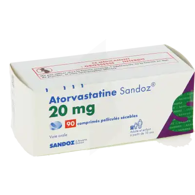 Atorvastatine Sandoz 20 Mg, Comprimé Pelliculé Sécable à Clermont-Ferrand