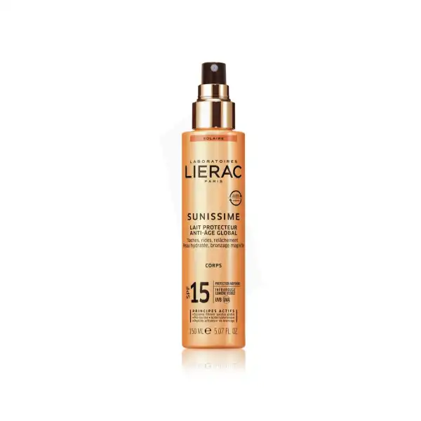 Liérac Sunissime Spf15 Lait Corps Fl Pompe/150ml