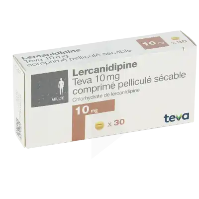 Lercanidipine Teva 10 Mg, Comprimé Pelliculé Sécable à Angers