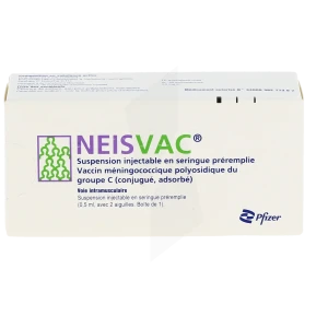 Neisvac, Suspension Injectable En Seringue Préremplie. Vaccin Méningococcique Polyosidique Du Groupe C (conjugué, Adsorbé)