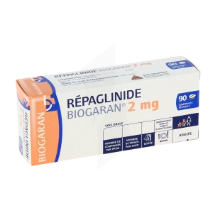 Repaglinide Biogaran 2 Mg, Comprimé Sécable