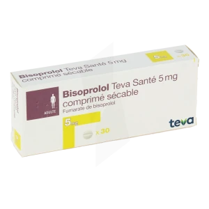 Bisoprolol Teva Sante 5 Mg, Comprimé Sécable