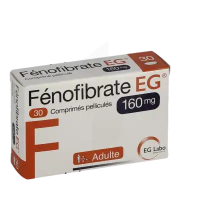 Fenofibrate Eg 160 Mg, Comprimé Pelliculé à LIVRON-SUR-DROME