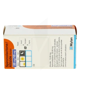 Spironolactone Altizide Viatris 25 Mg/15 Mg, Comprimé Pelliculé Sécable