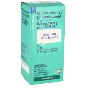 Chlorhexidine/chlorobutanol Biogaran Conseil 0,5 Ml/0,5 G Pour 100 Ml, Solution Pour Bain De Bouche En Flacon à Muret