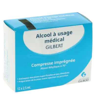 Alcool A Usage Medical Gilbert 2,5 Ml, Compresse Imprégnée à CANEJAN