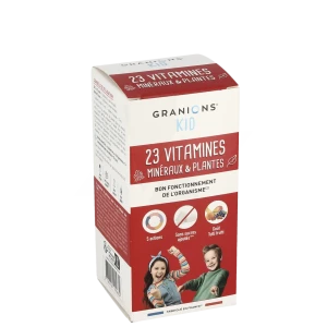Granions Kid 23 Vitamines Minéraux Et Plantes Solution Buvable Fl/125ml