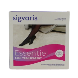 Sigvaris Essentiel Diaphane Semi-transparent Chaussette Classe 3 Femme Noir Normal S