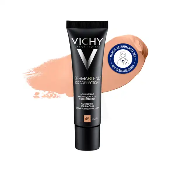 Vichy Dermablend 3d Correction Fond De Teint Resurfaçant Teinte N°45 Gold Tube/30ml