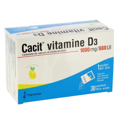 Cacit Vitamine D3 1000 Mg/880 Ui, Granulés Effervescents Pour Solution Buvable En Sachet à TOULOUSE
