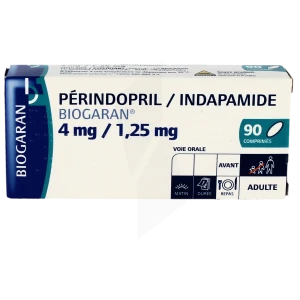 Perindopril/indapamide Biogaran 4 Mg/1,25 Mg, Comprimé