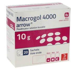 Macrogol 4000 Arrow 10 G, Poudre Pour Solution Buvable En Sachet