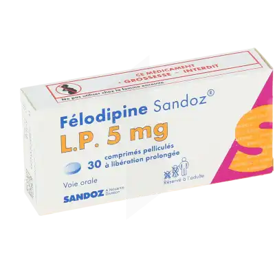 Felodipine Sandoz L.p. 5 Mg, Comprimé Pelliculé à Libération Prolongée à Bassens