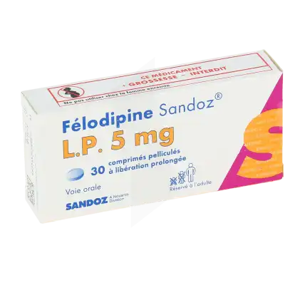 Felodipine Sandoz L.p. 5 Mg, Comprimé Pelliculé à Libération Prolongée à COLLONGES-SOUS-SALEVE