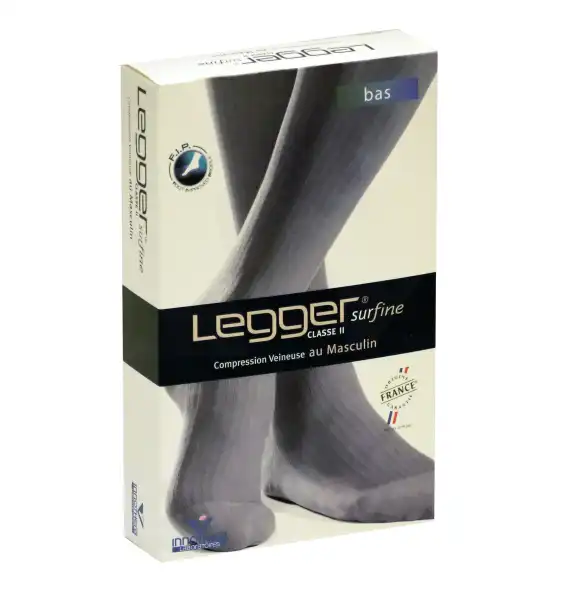 Legger® Surfine Classe Ii Bas Autofix Noir Taille 1 Normal Pied Ouvert