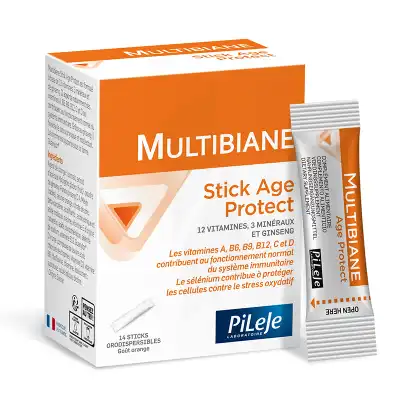 Pileje Multibiane Stick Age Protect 14 Sticks Orodispersibles à Gourbeyre