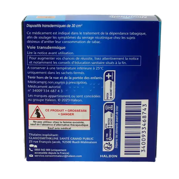 Nicotinell Tts 21 Mg/24 H, Dispositif Transdermique