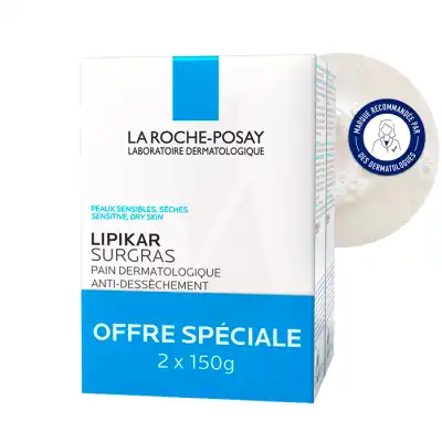 La Roche Posay Lipikar Pain Surgras Dermatologique Anti-dessèchement 2pains/150g à Angers