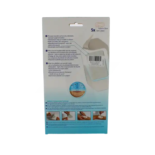 Tegaderm+pad Pansement Adhésif Stérile Avec Compresse Transparent 9x20cm B/5