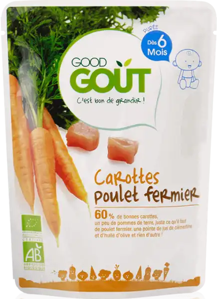 Good Goût Alimentation Infantile Carottes Poulet Sachet/190g