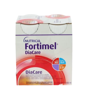 Fortimel Diacare Nutriment Chocolat 4 Bouteilles/200ml