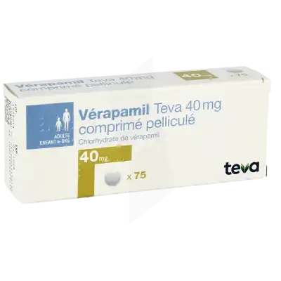 Verapamil Teva 40 Mg, Comprimé Pelliculé à Clermont-Ferrand