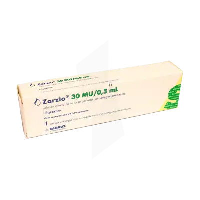 ZARZIO 30 MU/0,5 mL, solution injectable ou pour perfusion en seringue pré-remplie