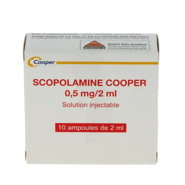 Scopolamine Cooper 0,5 Mg/2 Ml, Solution Injectable