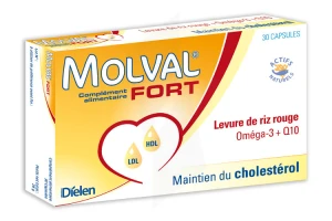 Molval Fort Levure De Riz Rouge+omÉga 3+coenzyme Q10 Caps B/90
