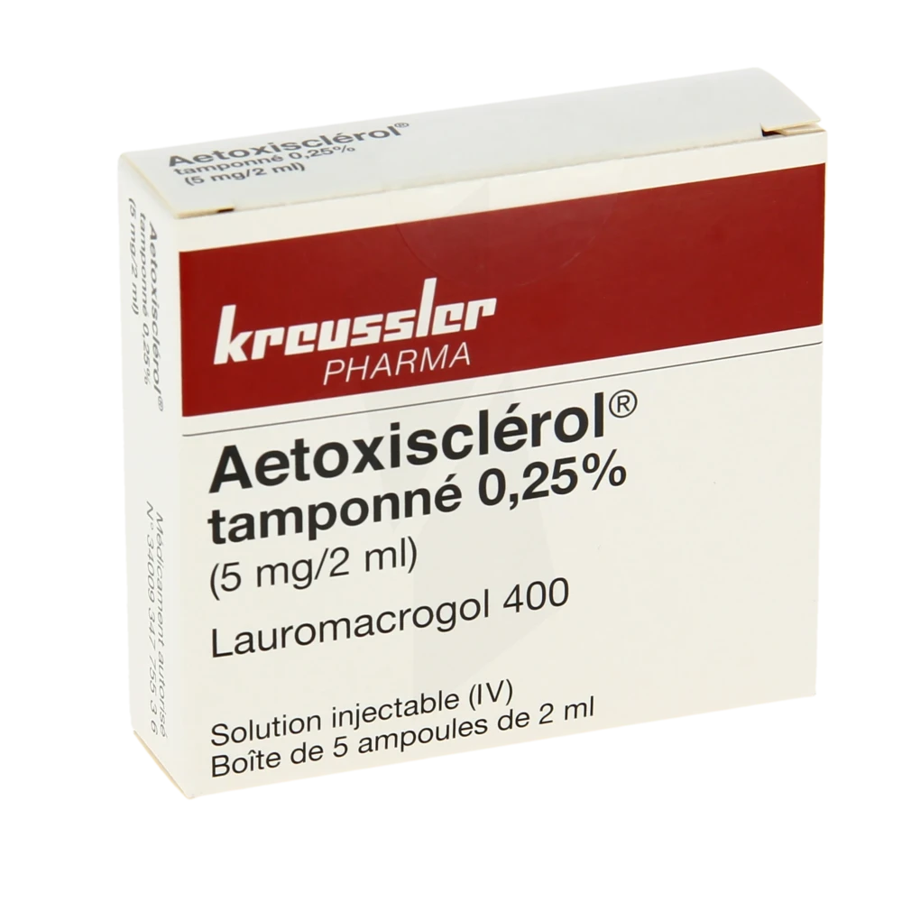 Aetoxisclerol 0,25% (5 Mg/2 Ml), Solution Injectable