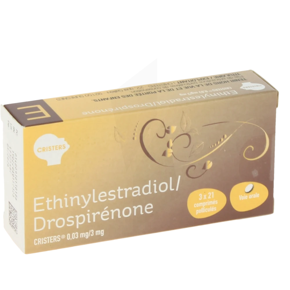 Ethinylestradiol/drospirenone Cristers 0,03 Mg/3 Mg, Comprimé Pelliculé