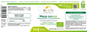 Be-life Maca 2000 Bio Gélules B/90