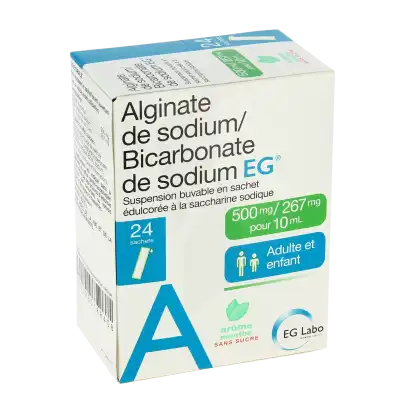 Alginate De Sodium/bicarbonate De Sodium Eg 500 Mg/267 Mg Pour 10 Ml, Suspension Buvable En Sachet à Bordeaux