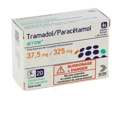 TRAMADOL/PARACETAMOL ARROW 37,5 mg/325 mg, comprimé effervescent