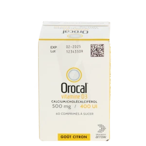 Orocal Vitamine D3 500 Mg/400 U.i., Comprimé à Sucer
