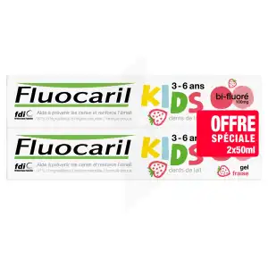 Fluocaril Kids Dentifrice Fraise 3-6 Ans 2t/50ml à FESSENHEIM