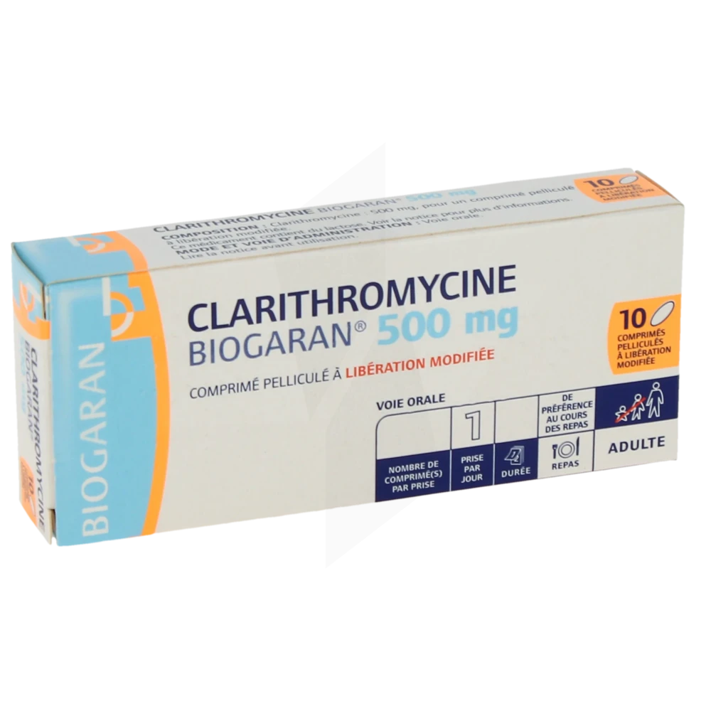 Clarithromycine Biogaran 500 Mg, Comprimé Pelliculé à Libération Modifiée