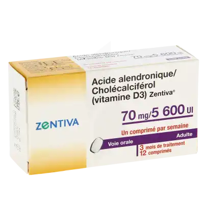 Acide Alendronique/cholecalciferol (vitamine D3) Zentiva 70 Mg/5 600 Ui, Comprimé à Bordeaux