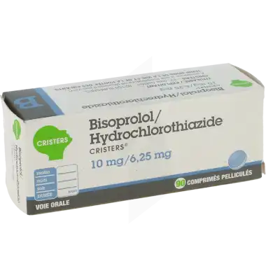 BISOPROLOL/HYDROCHLOROTHIAZIDE CRISTERS 10 mg/6,25 mg, comprimé pelliculé