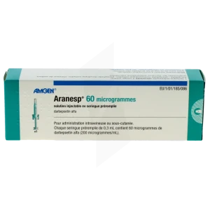 Aranesp 60 Microgrammes, Solution Injectable En Seringue Préremplie