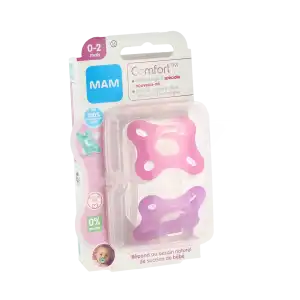 Mam Sucette Comfort Silicone +0 Mois Rose B/2 à NEUILLY SUR MARNE