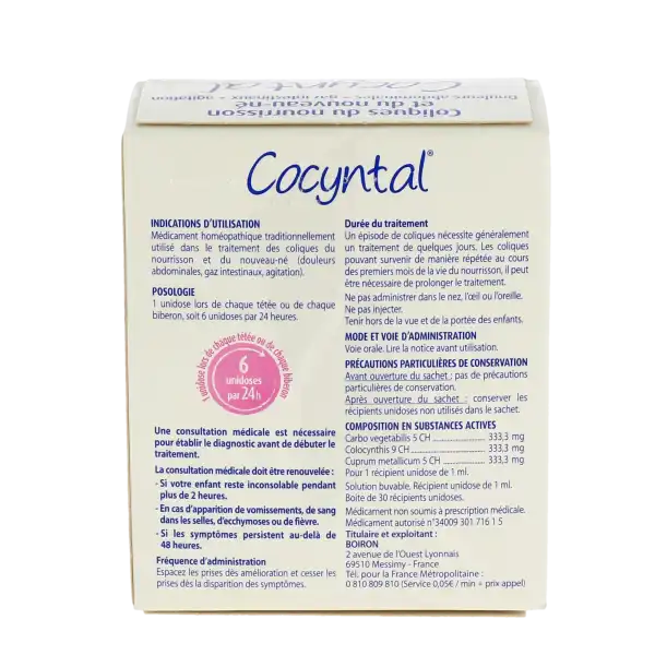 Cocyntal, Solution Buvable En Récipient Unidose