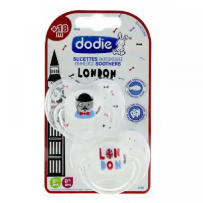 Dodie Duo Sucette Anatomique Silicone +18mois London B/2 à La Lande-de-Fronsac