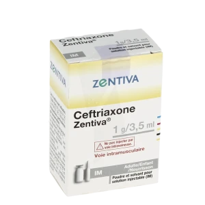 Ceftriaxone Zentiva 1 G/3,5 Ml, Poudre Et Solvant Pour Solution Injectable (im)
