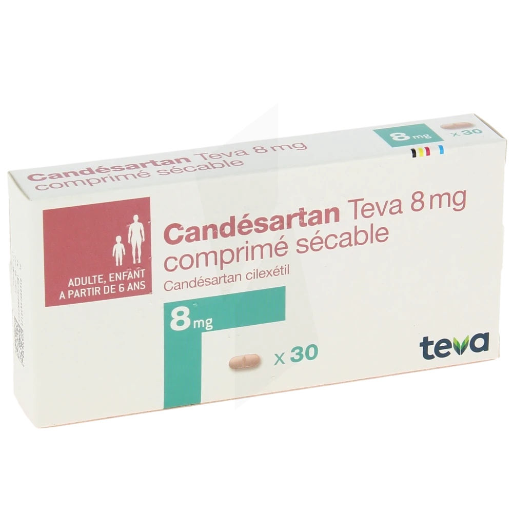 Candesartan Teva 8 Mg, Comprimé Sécable