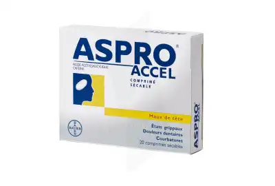 ASPRO CAFEINE 500 mg/50 mg, comprimé sécable