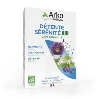 Arkofluide Bio Ultraextract Solution Buvable Détente Sommeil 20 Ampoules/10ml à Saint-Gervais-la-Forêt